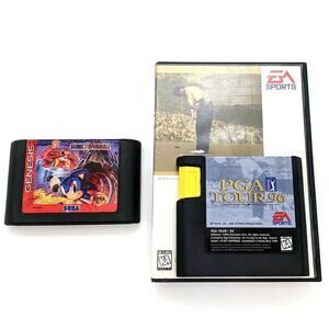 Sega Genesis Lot Sonic Spinball Golf PGA Tour 96 Hedgehog Golf Tested Working